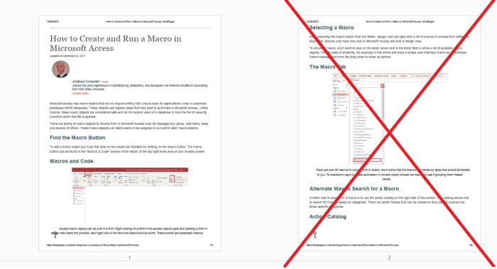 The illustration above show an example of an Adobe Acrobat DC view that allows you to see multiple pages.