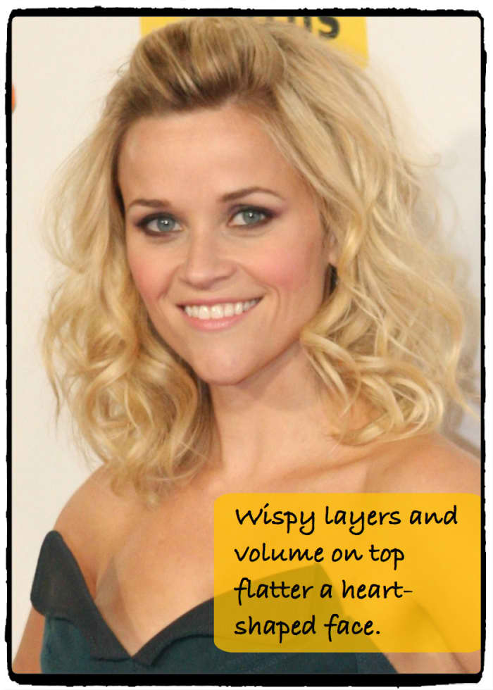 Reese Witherspoon's famous heart-shaped face looks amazing with wispy curls that build volume and curl out, not in.