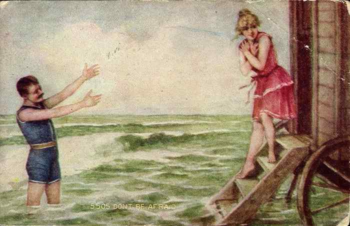 This1910 Postcard Depicts an Old Fashioned Beach Scene
