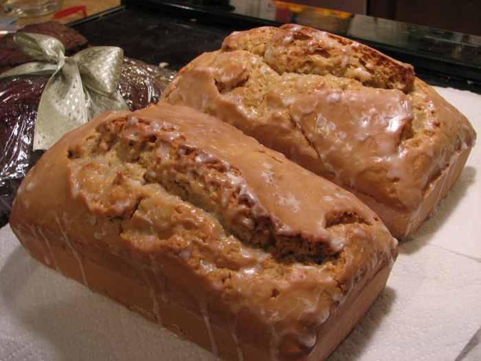 A lemon-lavender bread loaf using the edible flowers.