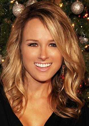 Blonde hair on top with light brown hair underneath