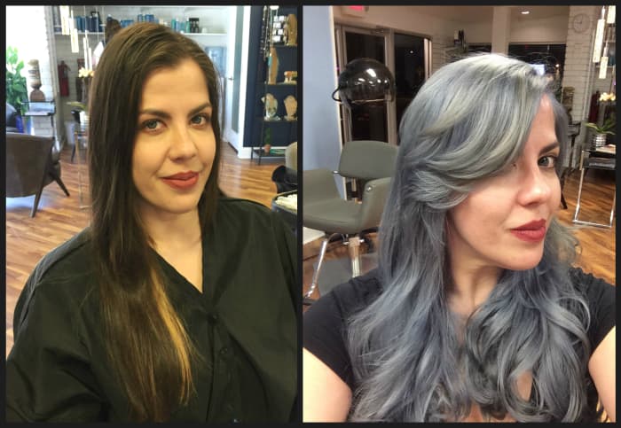 Master stylists Les Bouska and Donna Harris create a dramatic version of Guy Tang's SilverMetallic. In an 8-hour salon session, dark, processed hair turns into a scintillating silver sensation.