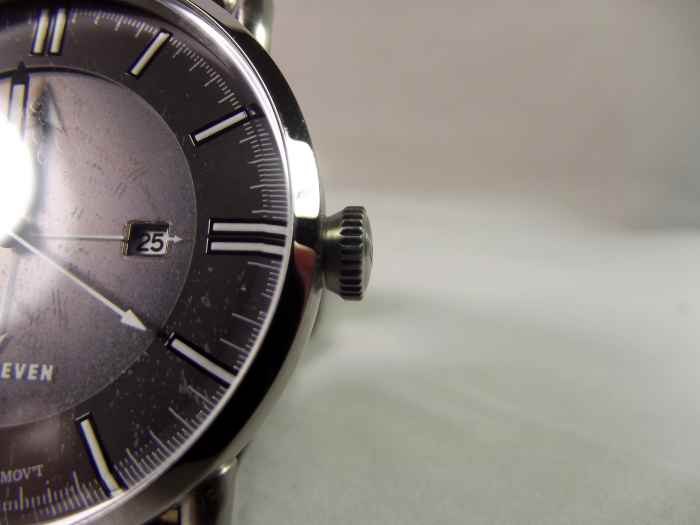 One Eleven CMP0002 solar powered quartz watch with leather strap