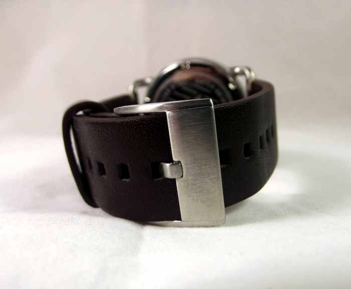 One Eleven CMP0002 solar powered quartz watch with leather strap