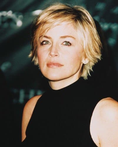 Sharon Stone is another celeb with fine hair. This short style is cute. You have to be careful though, just because a style is short doesn't necessarily mean it's easy to style.