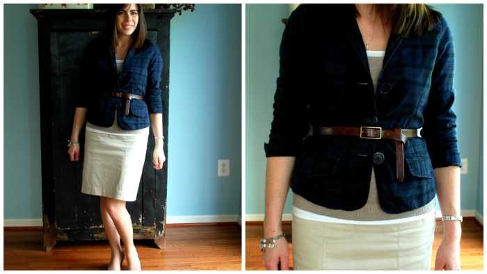 Hourglass and pear shapes look good with a belt to accentuate the waist.