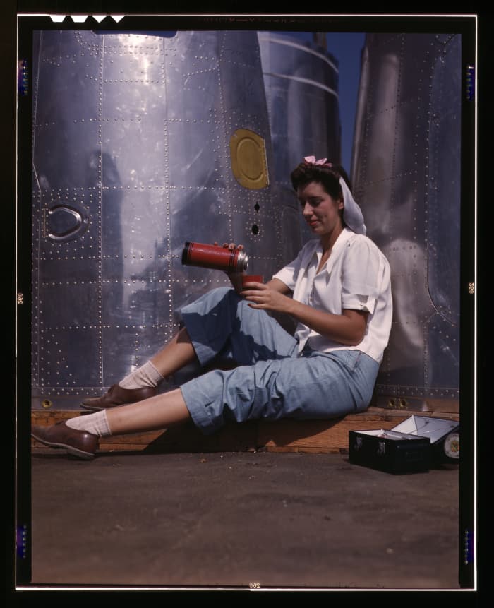 Woman in Jeans During World War II