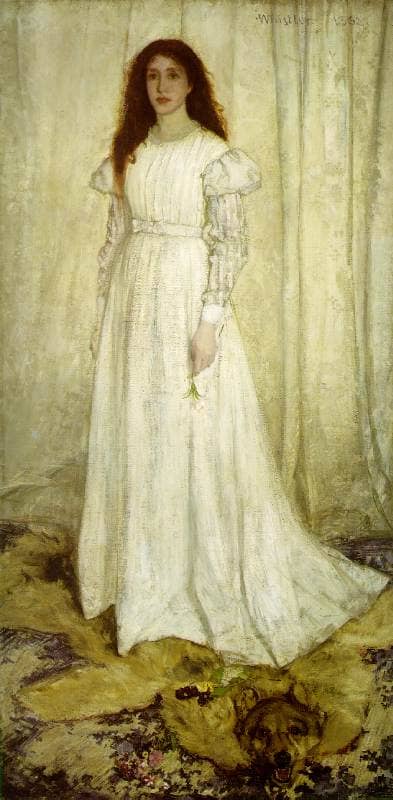 Woman dressed in the manner of the Aesthetics; "Symphony in White," 1862 painting by James Abbott Whistler