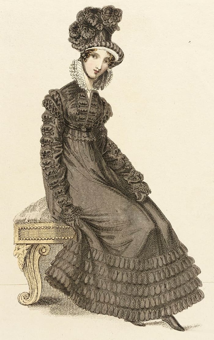 Walking dress circa 1820.