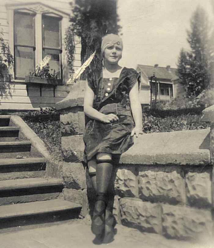 1920's Girl With  Rolled Stockings