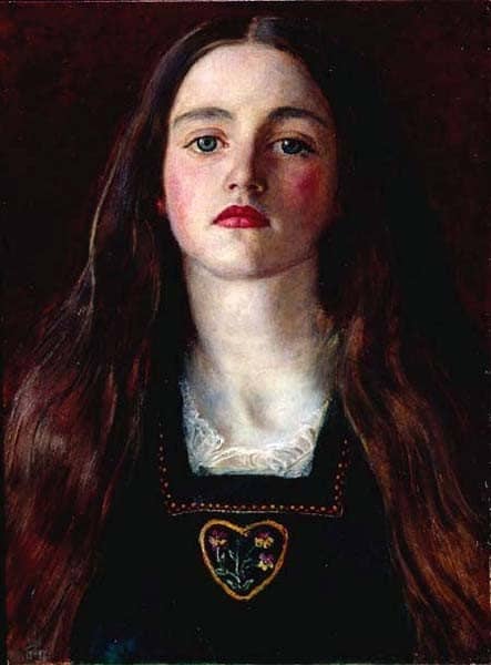 "Portrait of a Girl" Painting by John Everett Millais—1857. Sophie Gray is the subject.