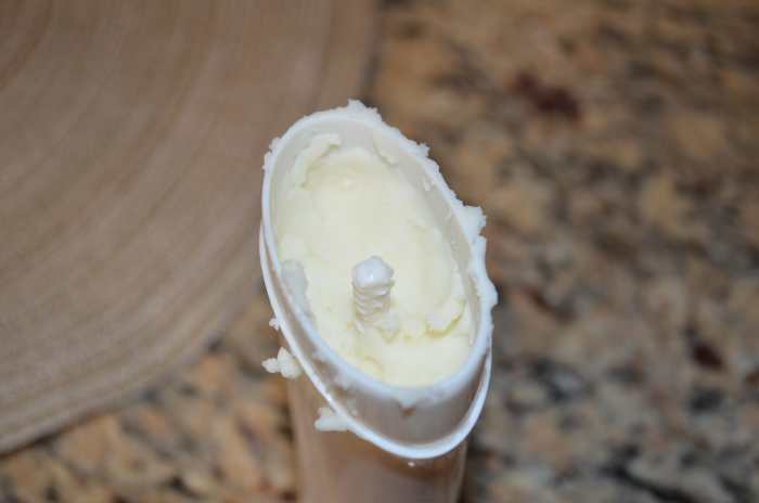 Pack mixture into container