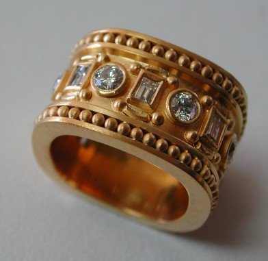 This gorgeous custom ring from Big Sky Gold was "extra wide."