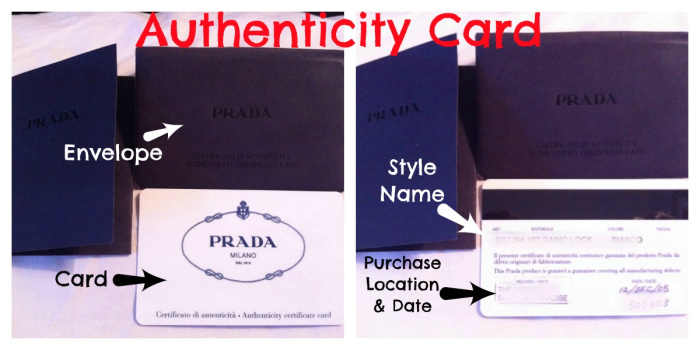 How to spot a fake Prada - The Authenticity Card