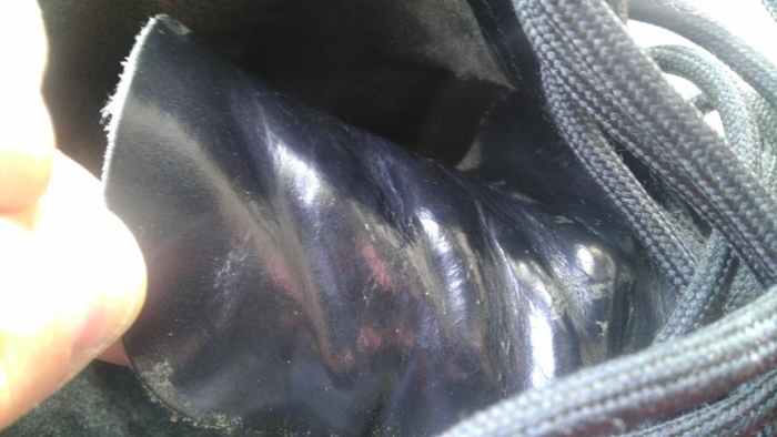 The tongues of these DMs have been worn to a soft, flexible comfort.