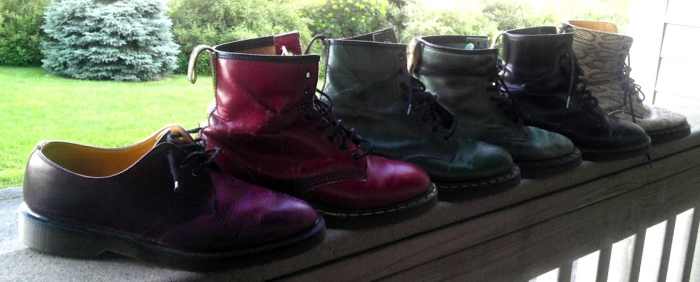 A lineup of my Doc Martens. Aren't they somethin'?