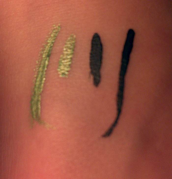 Liquid eyeliner applied