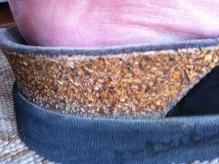 The soft and supportive footbed cups your heel.