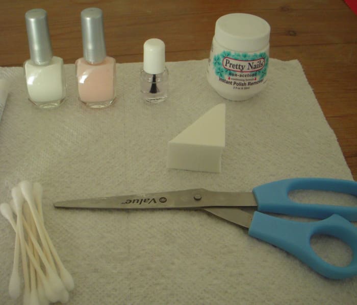 Materials for an ombre french manicure