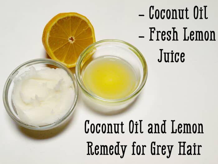 Coconut oil and lemon juice will nourish your hair and leave it dark and shiny.