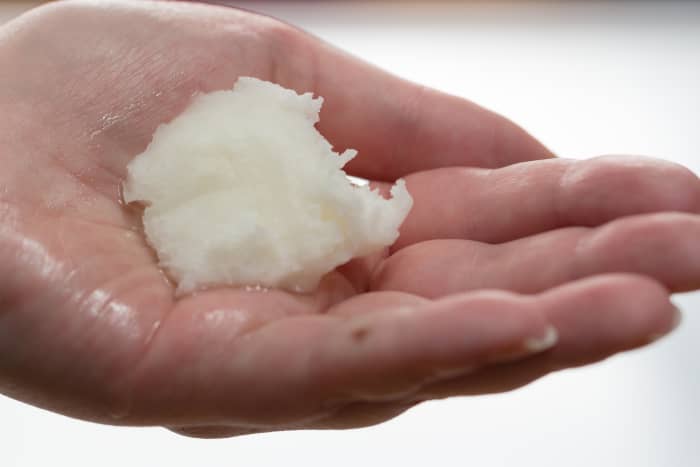 If you don't need liquid oil or if you're short on time, simply grab a bit of oil and rub it in between your palms.