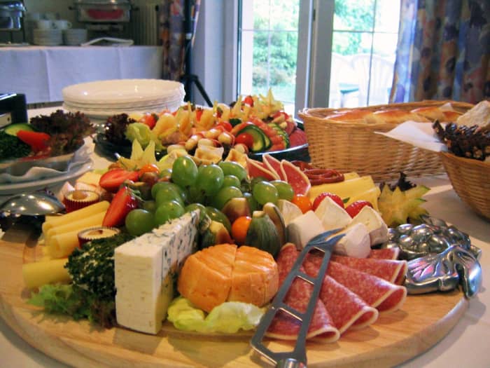 A German breakfast buffet. Breakfasts all over the world are different, depending on the culture and food availability.