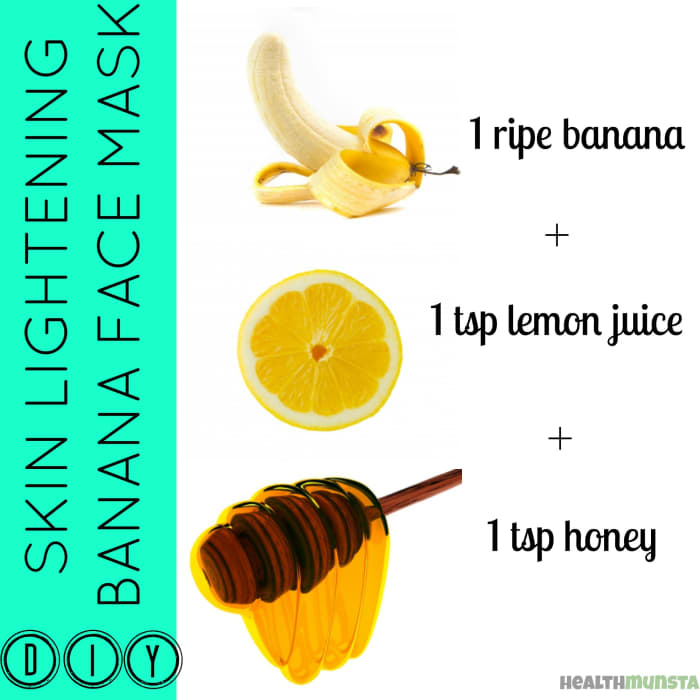 DIY Banana Face Mask for Skin Lightening. Lightens dark spots, clears blemishes and brightens dull skin.