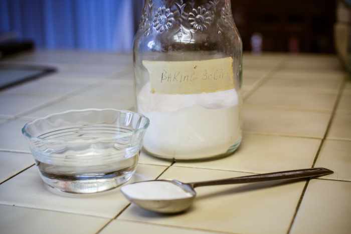 For a homemade shampoo, all you need are water and baking soda.