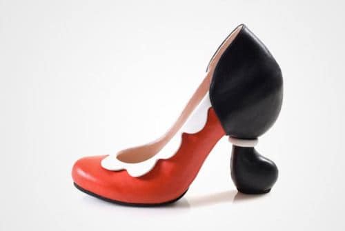 This shoe offers flexible possibilities for adding a face. Or a moustache.