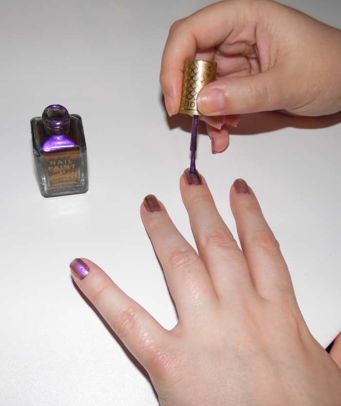 Paint a thin coat down the middle last.