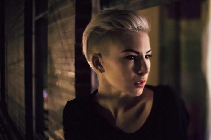 Platinum blonde hair