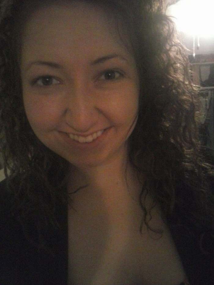 Brittany's hair post-coconut oil.