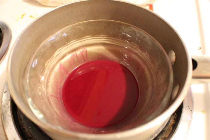 The coconut oil and crayon completely melted together.