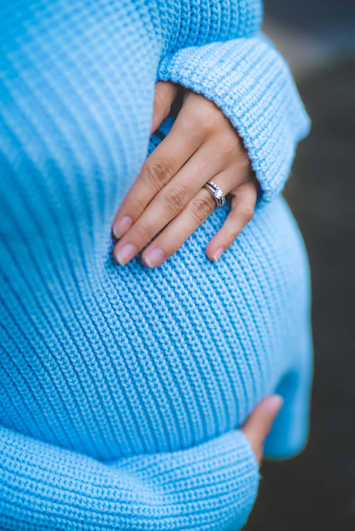Opt for neutral pieces or soft colors with pretty textures over bright and busy patterns. They look cute online but always made me feel like a hot air balloon in reality.