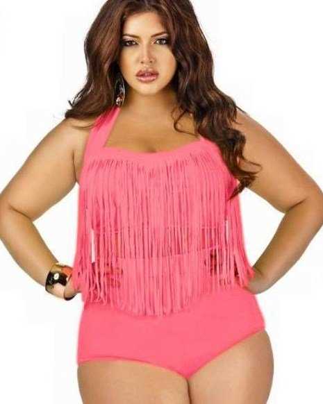 A fringed swimsuit.