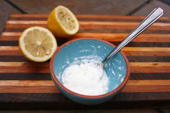 Lemon juice and aspirin paste.