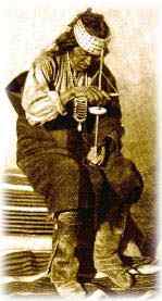 Zuni native drilling turquoise.