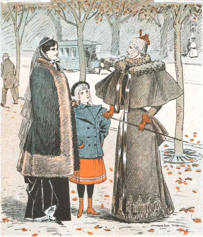 Women in capes circa 1894.