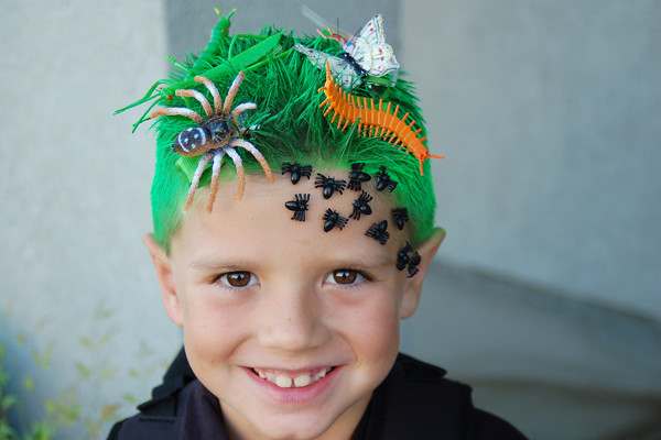 Boys and girls take on the bugs. 