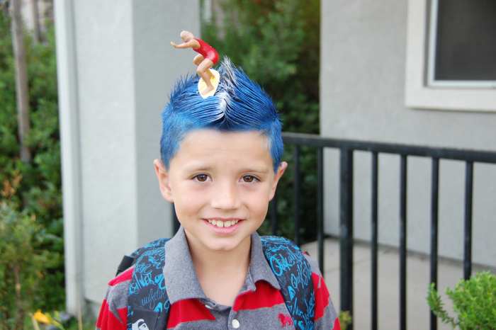 A hairstyle the boys can do for Crazy Hair Day or Wacky Hair Day. 