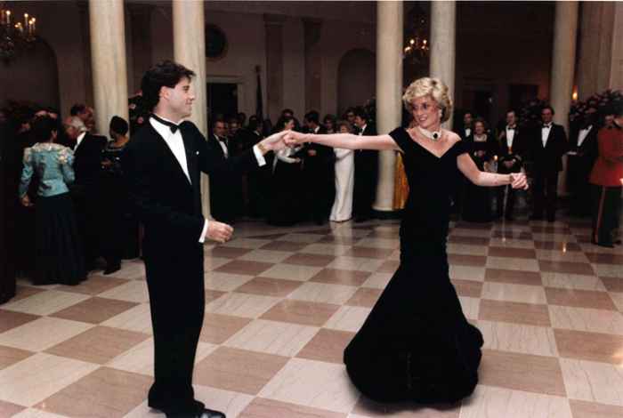 John Travolta and Princess Diana dancing in 1985.