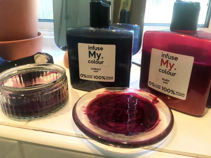 Mixing to the proper shade.