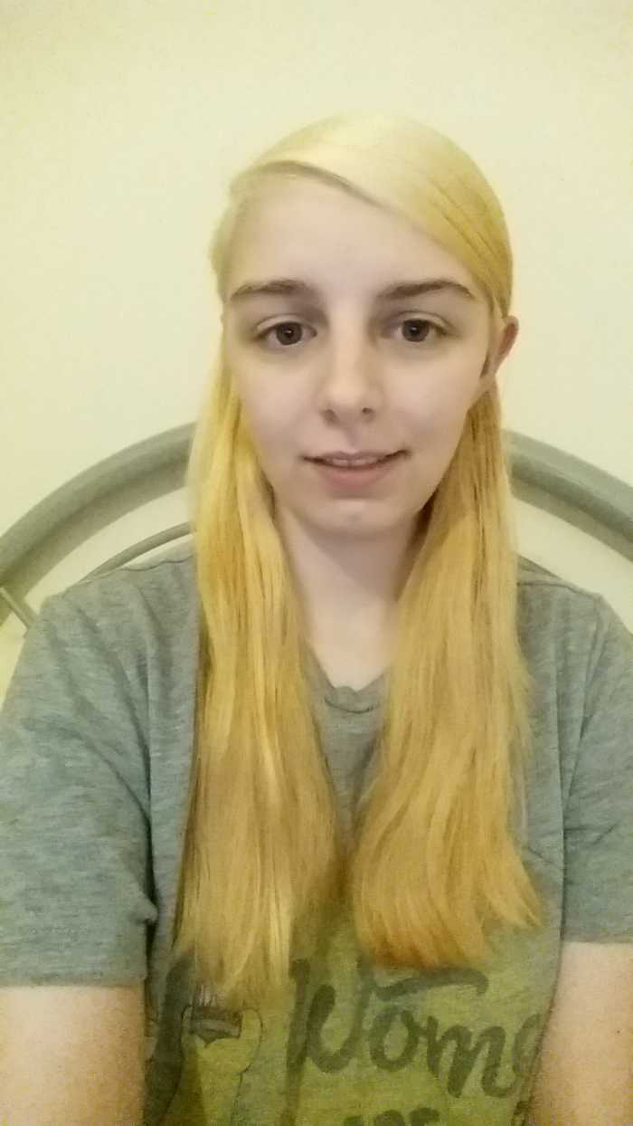 My starting colour before applying the dye, in artificial lighting