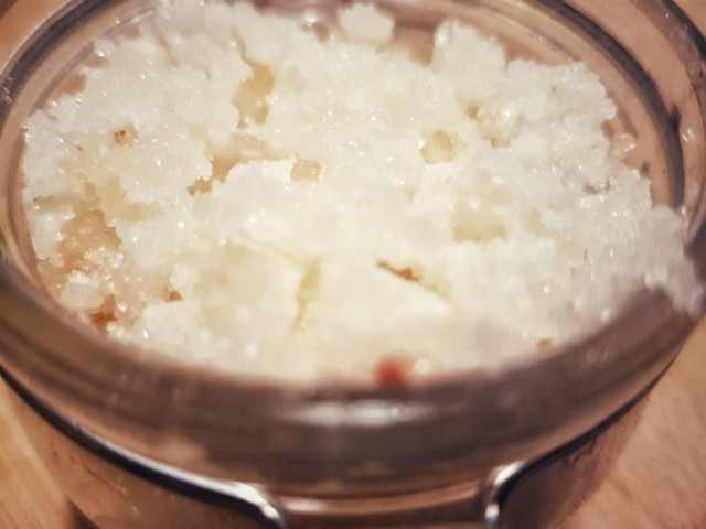 The completed bergamot body scrub.