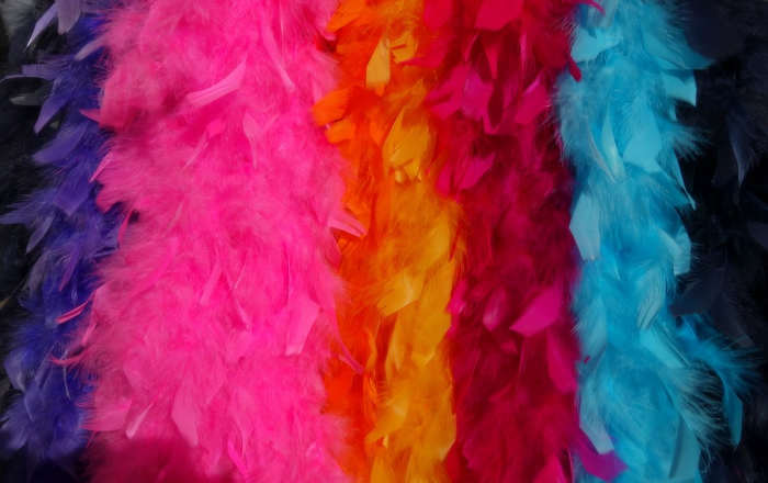 Feather boas were fun fashion accessories in the 70s!