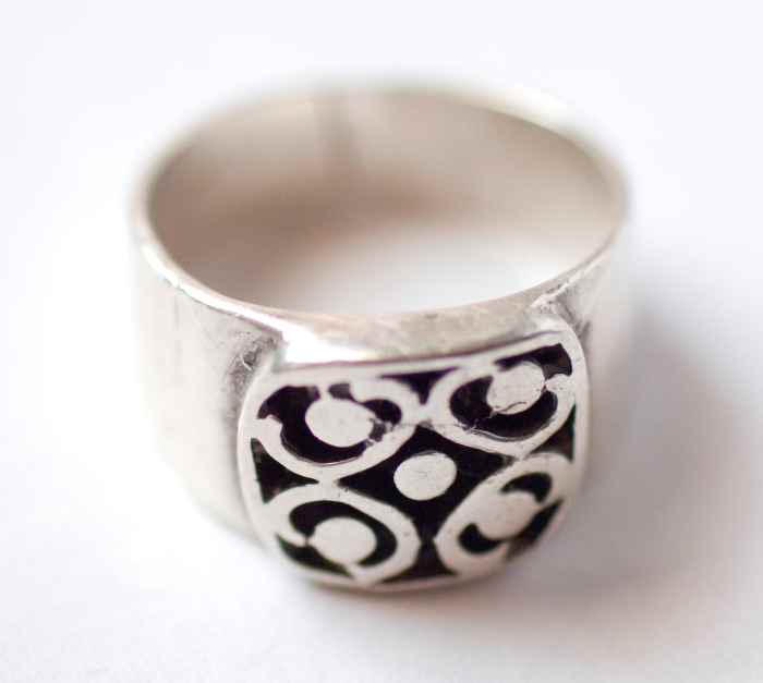 Old cast silver ring