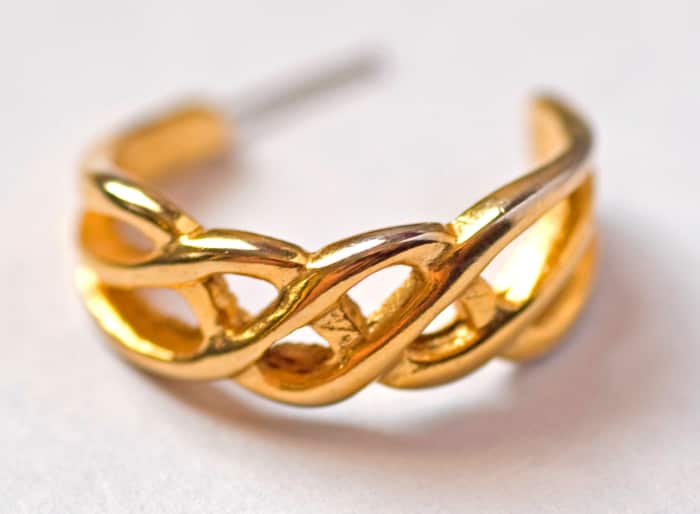 Simulated gold earring