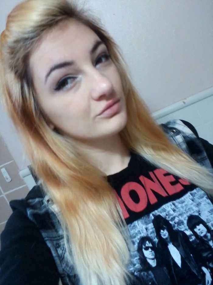 Yellow hair, post-bleach.