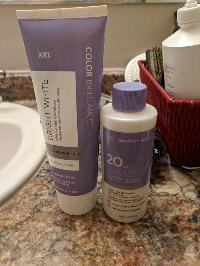 Here's the developer and lightener that I used.