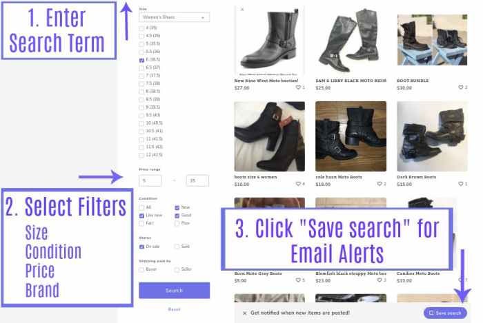How to create an Email Alert on Mercari.